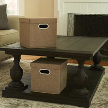 Load image into Gallery viewer, Household Essentials Café Cube Bin Storage Set with Lids and Handles