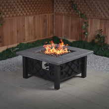 Load image into Gallery viewer, Bond Manufacturing 67531 Marbella Steel Gas Fire Table, 34.5-Inches by 34.5-Inches by 18-inches
