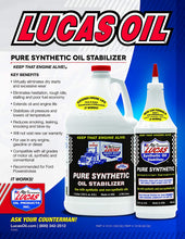 Load image into Gallery viewer, LUCAS LUC10130 Synthetic Oil Stabilizer. Quart