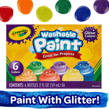 Load image into Gallery viewer, Crayola Washable Glitter Paint Great for Classroom Projects, 6 Count