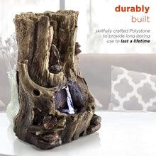 Load image into Gallery viewer, Alpine Corporation 11&quot; Tall Indoor Rainforest Tabletop Fountain with LED Lights