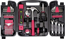 Load image into Gallery viewer, Apollo Tools DT9408P 53 Piece Household Tool Set with Wrenches, Precision Screwdriver Set and Most Reached for Hand Tools in Storage Case Pink Ribbon