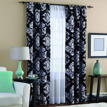 Load image into Gallery viewer, Mainstays Co Classic Noir White/Black Panel Pair of 2 Rod Pocket Panels 40 x 95