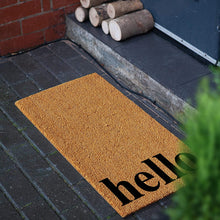 Load image into Gallery viewer, Calloway Mills 102611729NBB Vertical Hello Doormat, Natural, Black