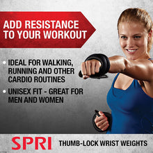 Load image into Gallery viewer, SPRI Wrist Weights Thumblock Arm Weights Set for Women &amp; Men (Available in 2lb or 4lb Sets)