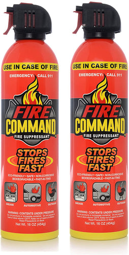 Fire Command Fire Extinguishing Aerosol Foam Spray Fire Suppressant, 16 oz - Pack of 2