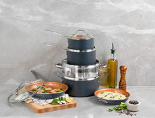 Load image into Gallery viewer, Gotham Steel Pots and Pans 10 Piece Cookware Set with Nonstick Ceramic Coating by Chef Daniel Green – Graphite, Fry, Stock Steamer Insert