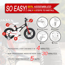Load image into Gallery viewer, Royalbaby Freestyle Kid’s Bike, 16 inch with Training Wheels and Kickstand, Red, Gift for Boys and Girls