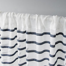 Load image into Gallery viewer, Exclusive Home Curtains Pleated Sheer Linen Cabana Stripe Window Curtain Panel Pair with Rod Pocket