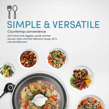 Load image into Gallery viewer, Aroma Housewares ASP-137B 3-Quart/10-inch 3-in-1 Super Pot with Grill Plate