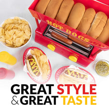 Load image into Gallery viewer, Nostalgia Roller Warmer 8 Hot Dog and 6 Bun Capacity