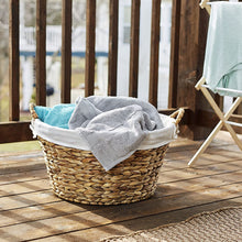 Load image into Gallery viewer, Household Essentials ML-6667B Round Wicker Laundry Basket Hamper with Liner - Dark Brown