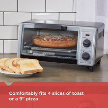 Load image into Gallery viewer, BLACK+DECKER 4-Slice Toaster Oven with Easy Controls, Stainless Steel, TO1705SB,Medium