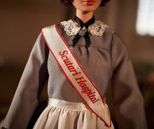 Load image into Gallery viewer, Barbie Inspiring Women Series Florence Nightingale Collectible Doll, Approx. 12-in, Wearing Nurse’s Uniform, Apron and Cap with Doll Stand and Certificate of Authenticity