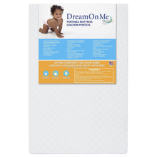 Load image into Gallery viewer, Dream On Me, Sunset 3” Extra Firm Fiber Portable Crib Mattress I Waterproof I Green Guard Gold Certified I 10 Years Manufacture Warranty I Vinyl Cover I Made In The U.S.A I Mini Crib Mattress