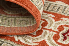Load image into Gallery viewer, Unique Loom Outdoor Botanical Collection Carved Border Transitional Indoor and Outdoor Flatweave Rust Red   Area Rug (6' 0 x 9' 0)