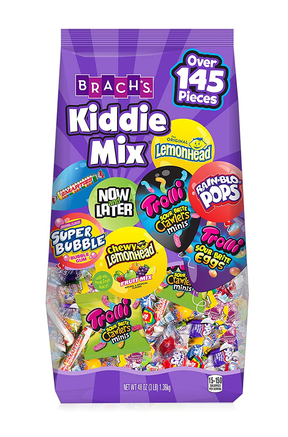 Brach's Kiddie Mix Variety Pack Individually Wrapped Candies, 48 Ounce