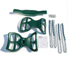 Load image into Gallery viewer, Swing-N-Slide WS 3452 Heavy Duty Two Person Dual Glider Swing, with Coated Chains to Prevent Pinching, 18" W x 25 in H x 40" L, Green