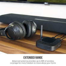 Load image into Gallery viewer, MEE audio Connect Hub Universal Dual Headphone and Speaker Bluetooth Audio Transmitter and Receiver for TV with aptX Low Latency, optical and analog pass-through, extended range, and volume boost