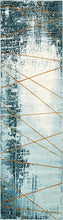 Load image into Gallery viewer, Unique Loom Chimera Collection Modern Abstract Rustic Dark Blue Runner Rug (3' x 10')