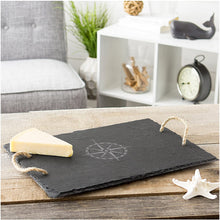 Load image into Gallery viewer, Cathy&#39;s Concepts Compass Slate Serving Board Tray, Gray