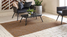 Load image into Gallery viewer, Unique Loom Outdoor Botanical Collection Vintage Patchwork Transitional Indoor and Outdoor Flatweave Area Rug