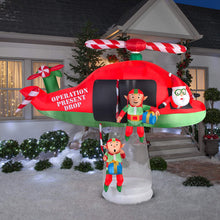 Load image into Gallery viewer, Gemmy Awesome Shopper 8 Ft Tall Christmas Santa Helicopter ELF Animated AIRBLOWN Inflatable Yard Decor