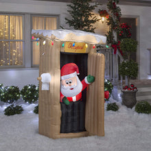 Load image into Gallery viewer, Gemmy Christmas Inflatable 6 FT Tall Animated LED Lighted Outhouse Santa Outdoor Yard Prop