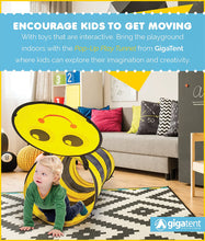 Load image into Gallery viewer, GigaTent 6 Foot Pop Up Kids Play Tunnel - Bumble Bee Hide and Seek Tube for Babies, Toddlers, Dogs and Pets - Indoor or Outdoor Adventure, Folds Flat, Carrying Bag Included