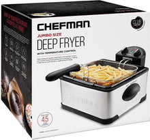 Load image into Gallery viewer, Chefman Deep Fryer with Basket Strainer Perfect for Chicken, Shrimp, French Fries and More, Removable Oil Container and Rotary Knob for Adjusting the Temperature, Stainless Steel