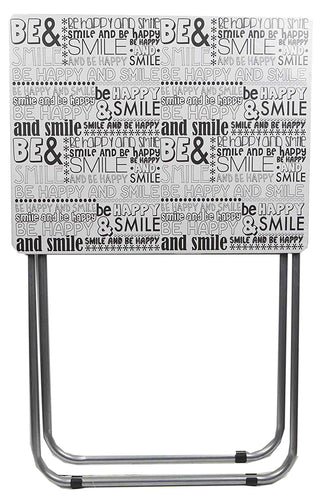 Home Basics Multi-Purpose Sturdy and Durable Decorative Bedside Laptop Snack Cocktails TV Folding Table Tray Desk Bedside Laptop Snacks Motivational Words