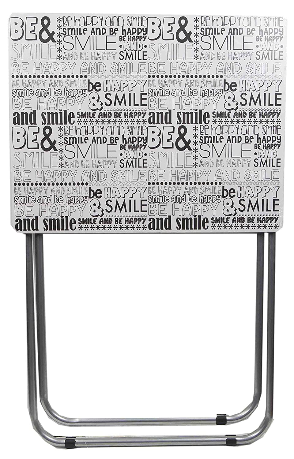 Home Basics Multi-Purpose Sturdy and Durable Decorative Bedside Laptop Snack Cocktails TV Folding Table Tray Desk Bedside Laptop Snacks Motivational Words