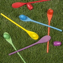 Load image into Gallery viewer, Wooden Egg and Spoon Race Game with 6 Spoons &amp; Eggs, Indoor or Outdoor Balance Game for Adults and Kids by Hey! Play!