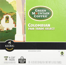 Load image into Gallery viewer, Green Mountain Columbian Fair Trade Select Coffee Keurig K-Cups, 18 Count