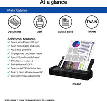 Load image into Gallery viewer, Epson WorkForce ES-200 Color Portable Document Scanner with ADF for PC and Mac, Sheet-fed and Duplex Scanning
