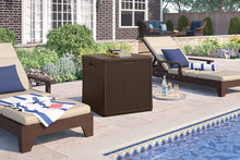 Load image into Gallery viewer, Suncast 60-Gallon Medium Deck Box - Lightweight Resin Indoor/Outdoor Storage Container and Seat for Patio Cushions and Gardening Tools - Store Items on Patio, Garage, Yard - Java