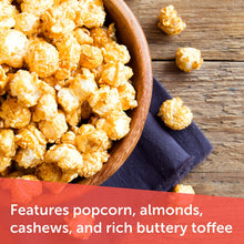 Load image into Gallery viewer, Utz Gourmet Popcorn Clusters, Caramel Nut Clusters – 19 oz. Barrel – Crunchy Popcorn Snack Mix with Almonds, Cashews, and Buttery Toffee, Trans Fat Free, Cholesterol Free, Gluten Free Snacks
