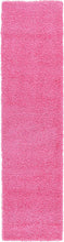 Load image into Gallery viewer, Unique Loom Solo Solid Shag Collection Modern Plush Taffy Pink Runner Rug (3' x 10')