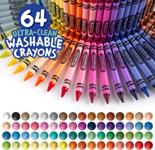 Load image into Gallery viewer, Crayola 52-3287 Ultra Clean Washable Crayons, 64 Classic Colors with Built in Sharpener Assorted, Standard