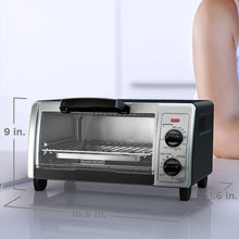 Load image into Gallery viewer, BLACK+DECKER 4-Slice Toaster Oven with Easy Controls, Stainless Steel, TO1705SB,Medium
