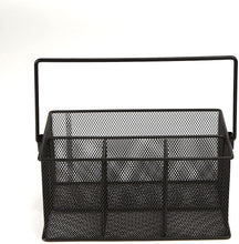 Load image into Gallery viewer, Mind Reader Storage Basket Organizer, Utensil Holder, Forks, Spoons, Knives, Napkins, Perfect for Desk Supplies, Pencil, Pens, Staples