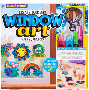 Made By Me Create Your Own Window Art by Horizon Group USA, Paint Your Own Suncatchers. Kit Includes 12 Pre-Printed Suncatchers + DIY Acetate Sheet, Window Paint, Suction Cups, & More, Assorted Colors