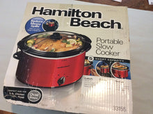 Load image into Gallery viewer, Hamilton Beach 040094331550 5 Quart Portable Oval Slow Cooker, Red