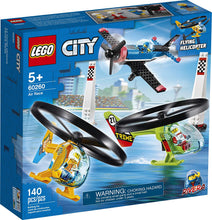 Load image into Gallery viewer, LEGO City Air Race 60260 Flying Helicopter &amp; Airplane Toy, Features 2 Ripcord Helicopters, Stunt Plane Aircraft Toy, 2 Pylons, Plus Rivera, Xtreme and Vitarush Pilot Minifigures, New 2020 (140 Pieces)