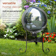 Load image into Gallery viewer, Alpine Corporation GLB292SL Garden, Lawn, Yard, Silver Alpine Glass Gazing Globe, Outdoor Festive Holiday Décor f