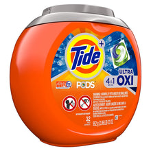 Load image into Gallery viewer, Tide PODS Ultra Oxi Liquid Laundry Detergent Pacs, 32 count