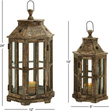 Load image into Gallery viewer, Deco 79 Wood Glass Lantern