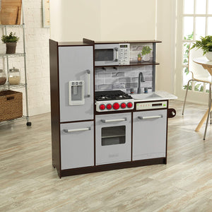 KidKraft Ultimate Elite Play Kitchen with Ez Kraft Assembly, Espresso, Large (53426)