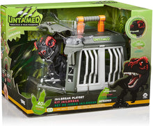 Load image into Gallery viewer, Untamed Jailbreak T-Rex Playset by Fingerlings - Infrared (Black &amp; Red) - Interactive Collectible Dinosaur - by WowWee