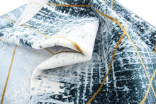 Load image into Gallery viewer, Unique Loom Chimera Collection Modern Abstract Rustic Dark Blue Runner Rug (3' x 10')